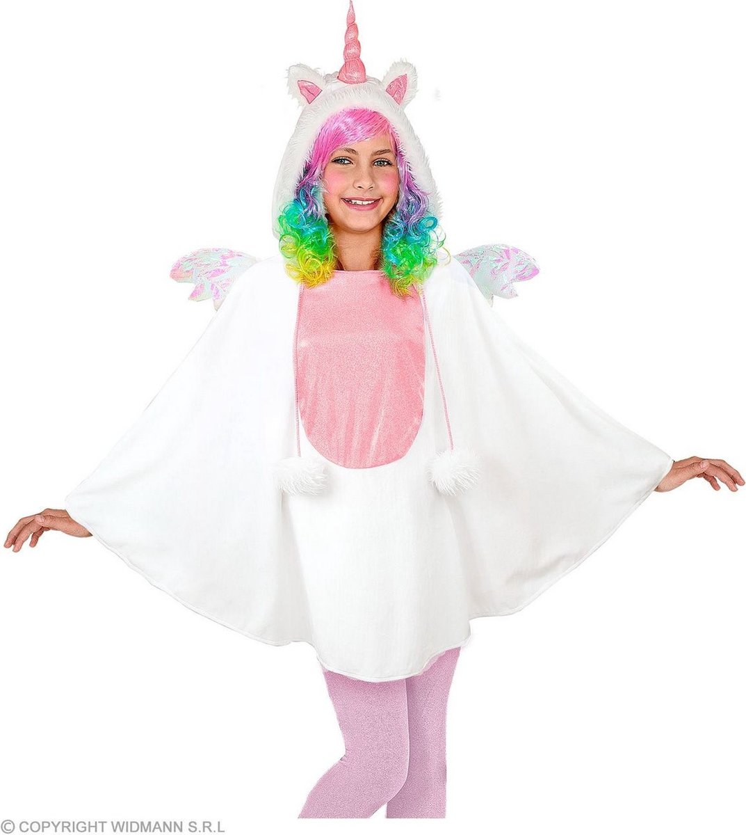 Eenhoorn Kostuum | Fabelachtige Eenhoorn Kind Poncho Meisje | One Size | Carnaval kostuum | Verkleedkleding